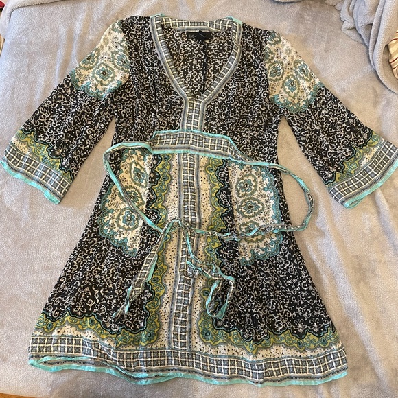 INC International Concepts Tops - INC International Concepts 100% Silk Boho Paisley Tile Tunic Dress Size 4